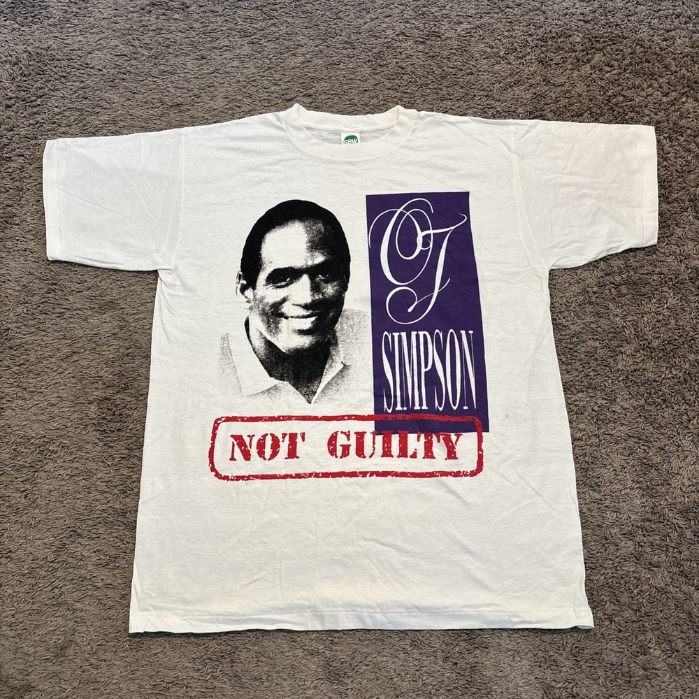 Vintage Rare O.J Simpson "Not Guilty" Graphic Rap Tee Shirt XL Single Stitch